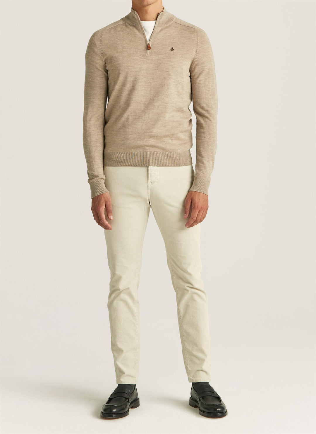 Merino John Zip - Khaki