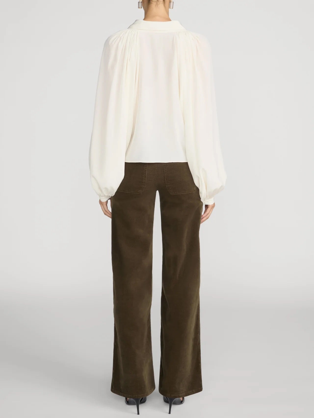 Le Slim Palazzo Modernist Pocket Corduroy Rich Military