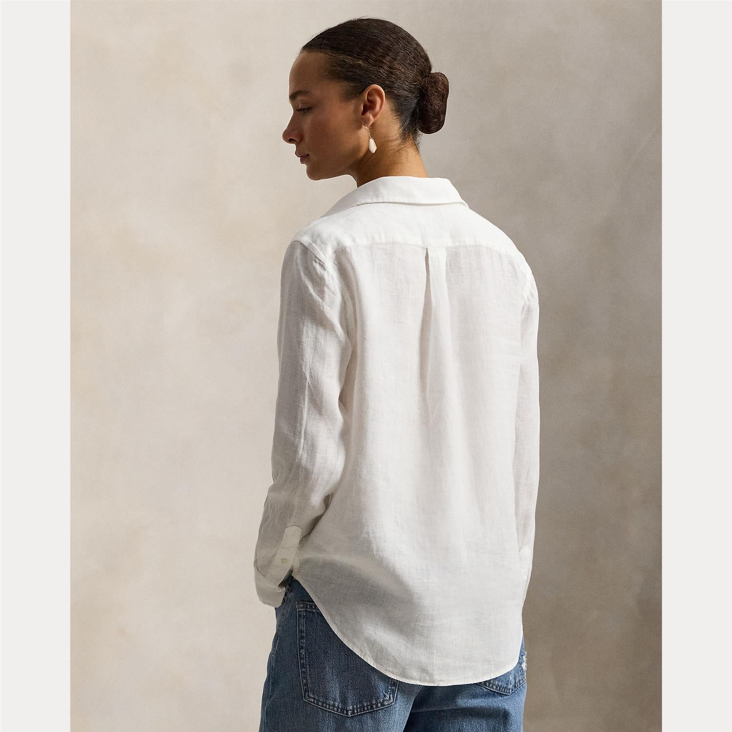 Classic Fit Linen Shirt White