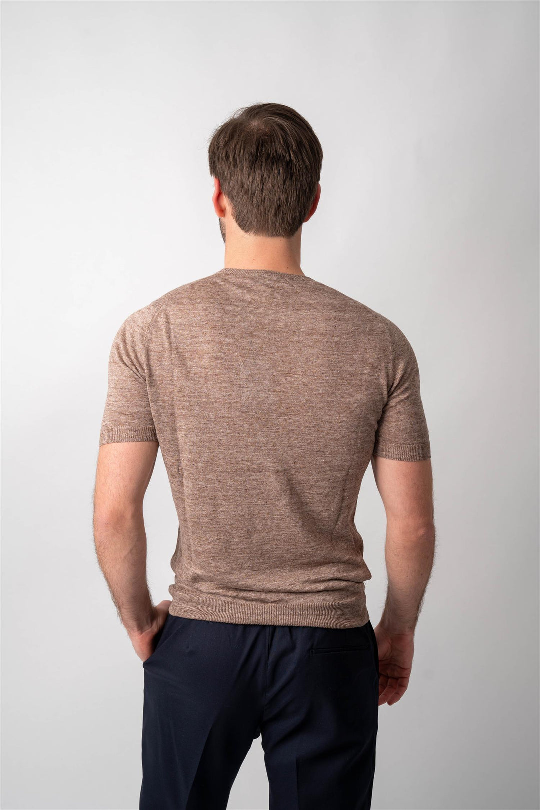 Knitted Linen T-shirt - Taupe