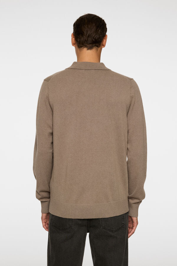Edgar Knitted Wool Polo - Brindle