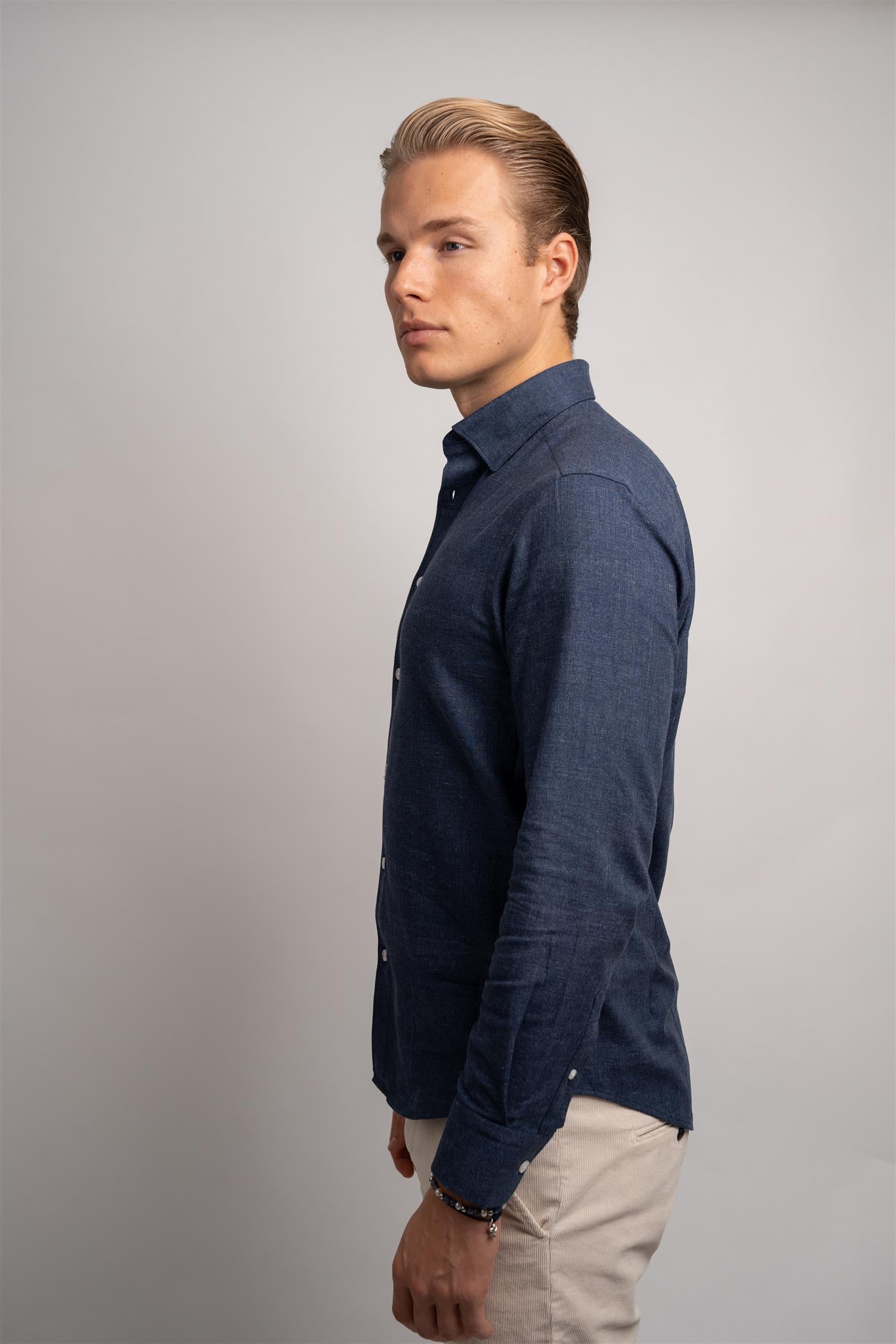 Rustic Flannel Shirt - Navy