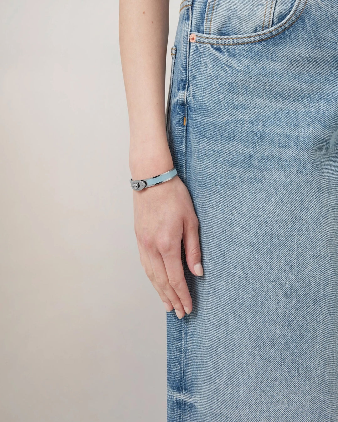 Bayswater Enamel Bracelet Poplin Blue Mixed Material
