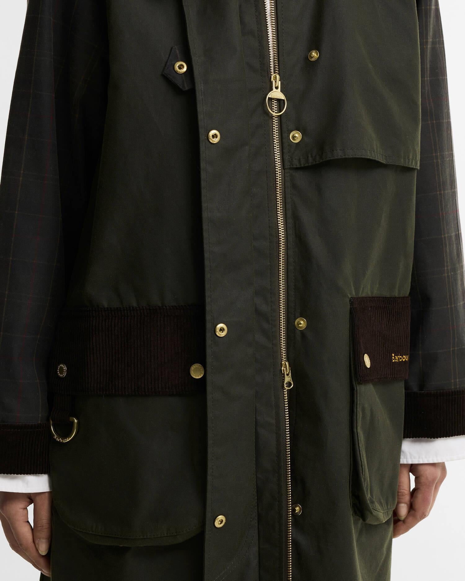 Kirklees Checked Waxed Jacket - Fern