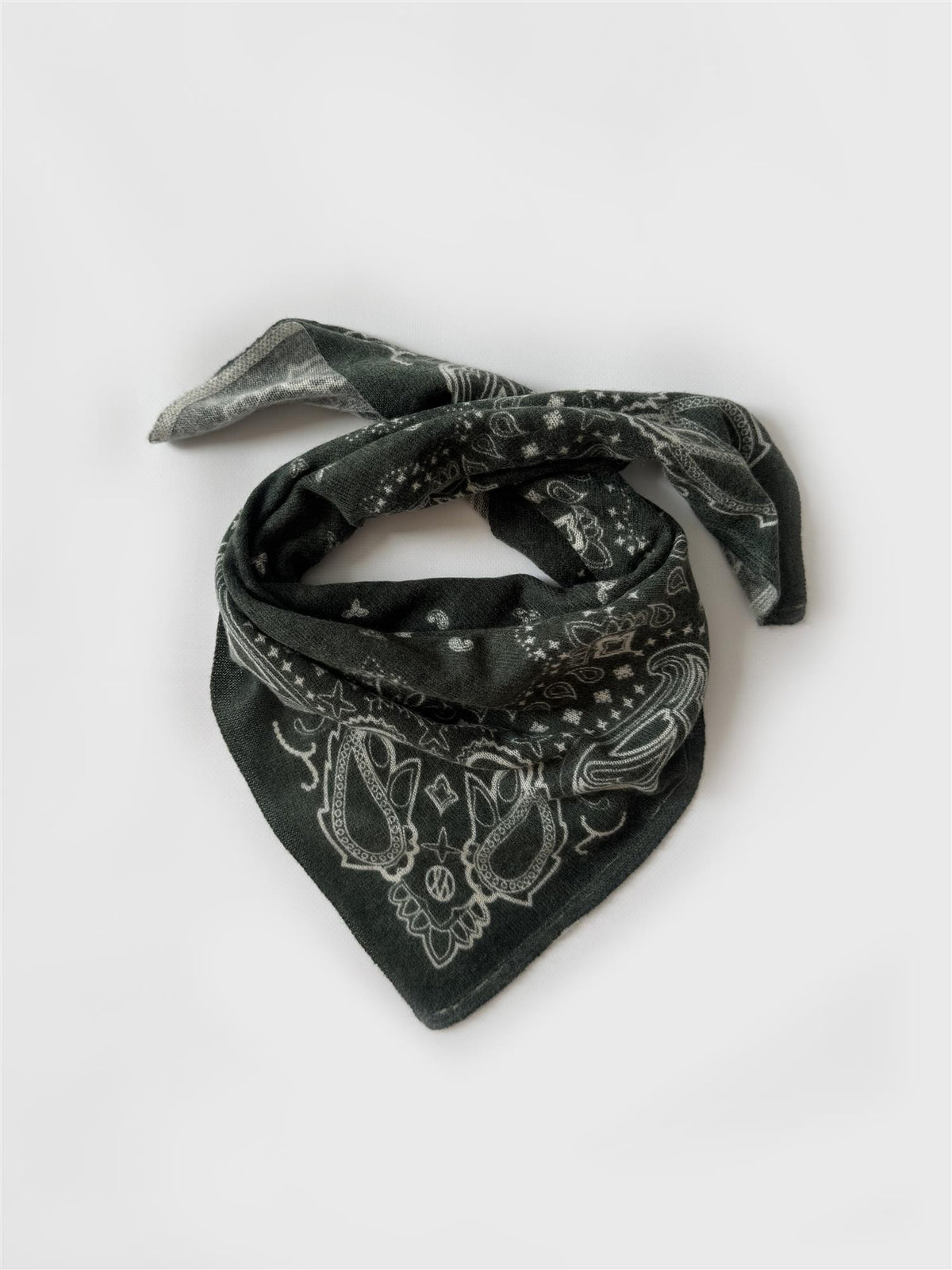 Cashmere Paisley Scarf – Green 65 cm