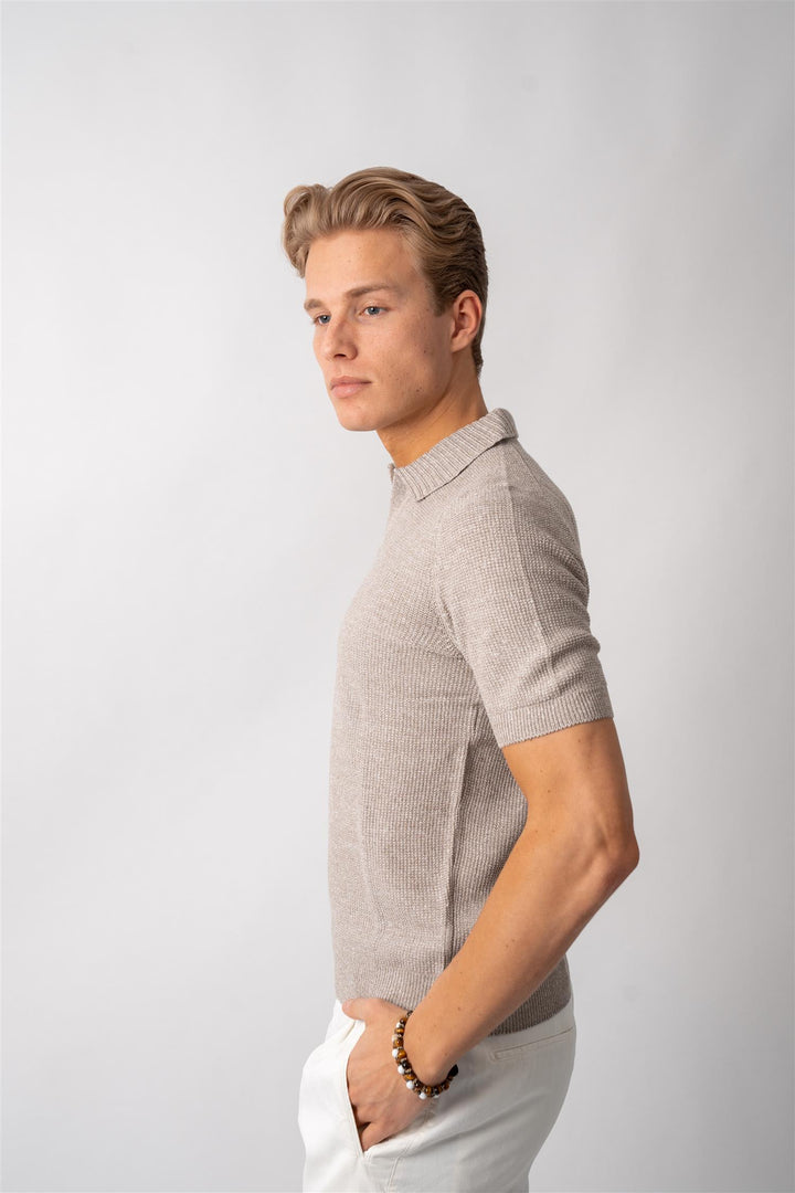 Tennis Polo Knitted - Taupe