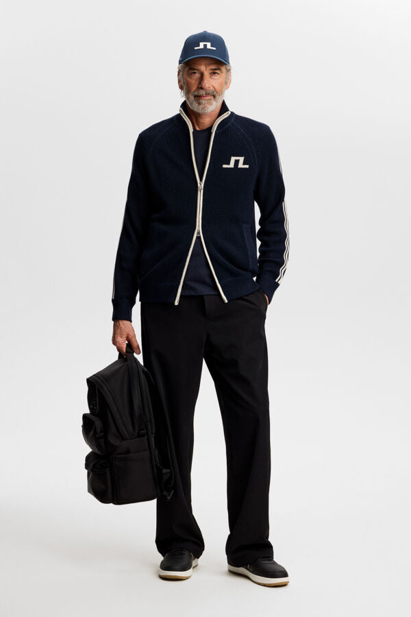 Craig Zip Knit Cardigan - Navy
