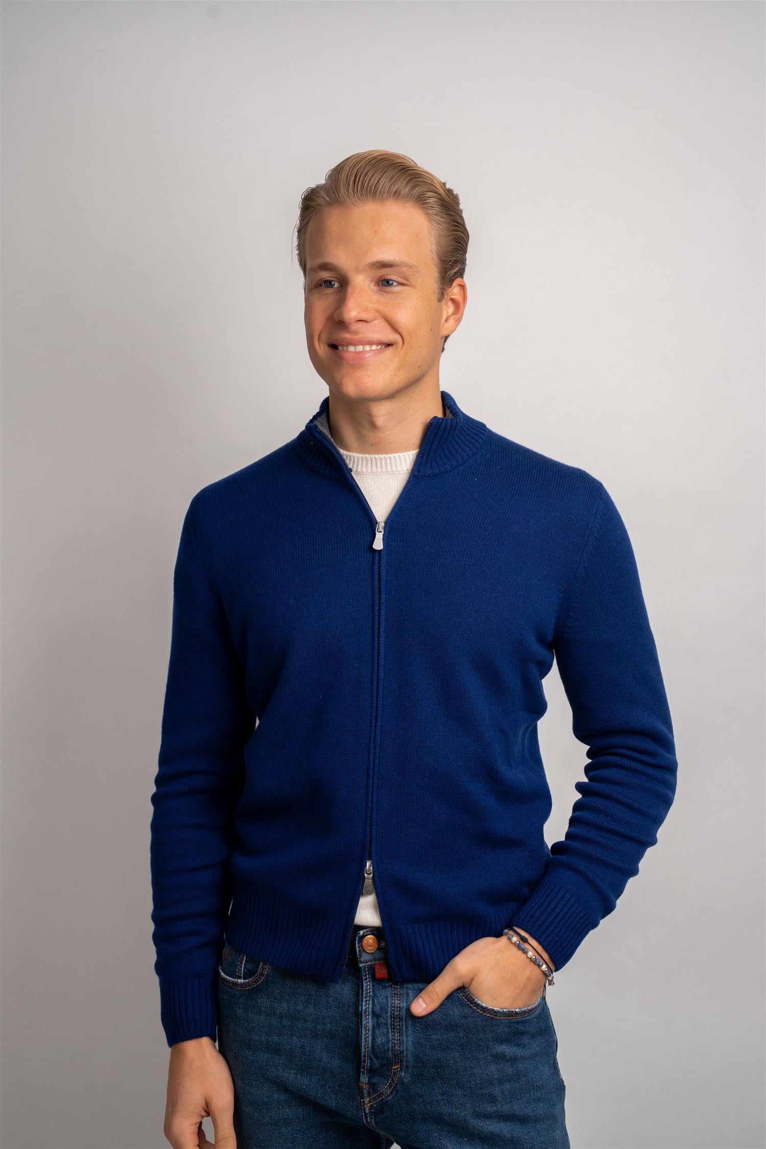 Full Zip Cashmere - Navy