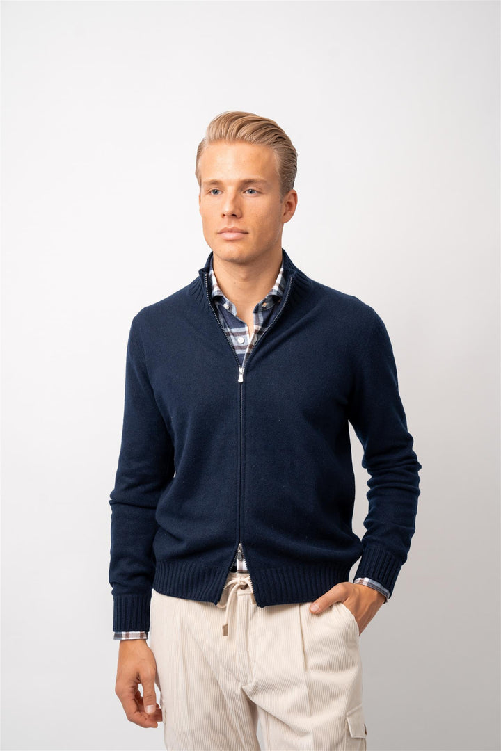 Full Zip - Felted Cashmere - Navy