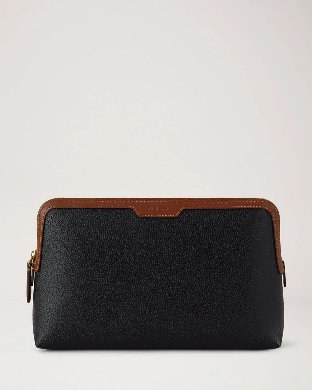 Medium Cosmetic Pouch Black & Cognac Bio Based Scotchgrain