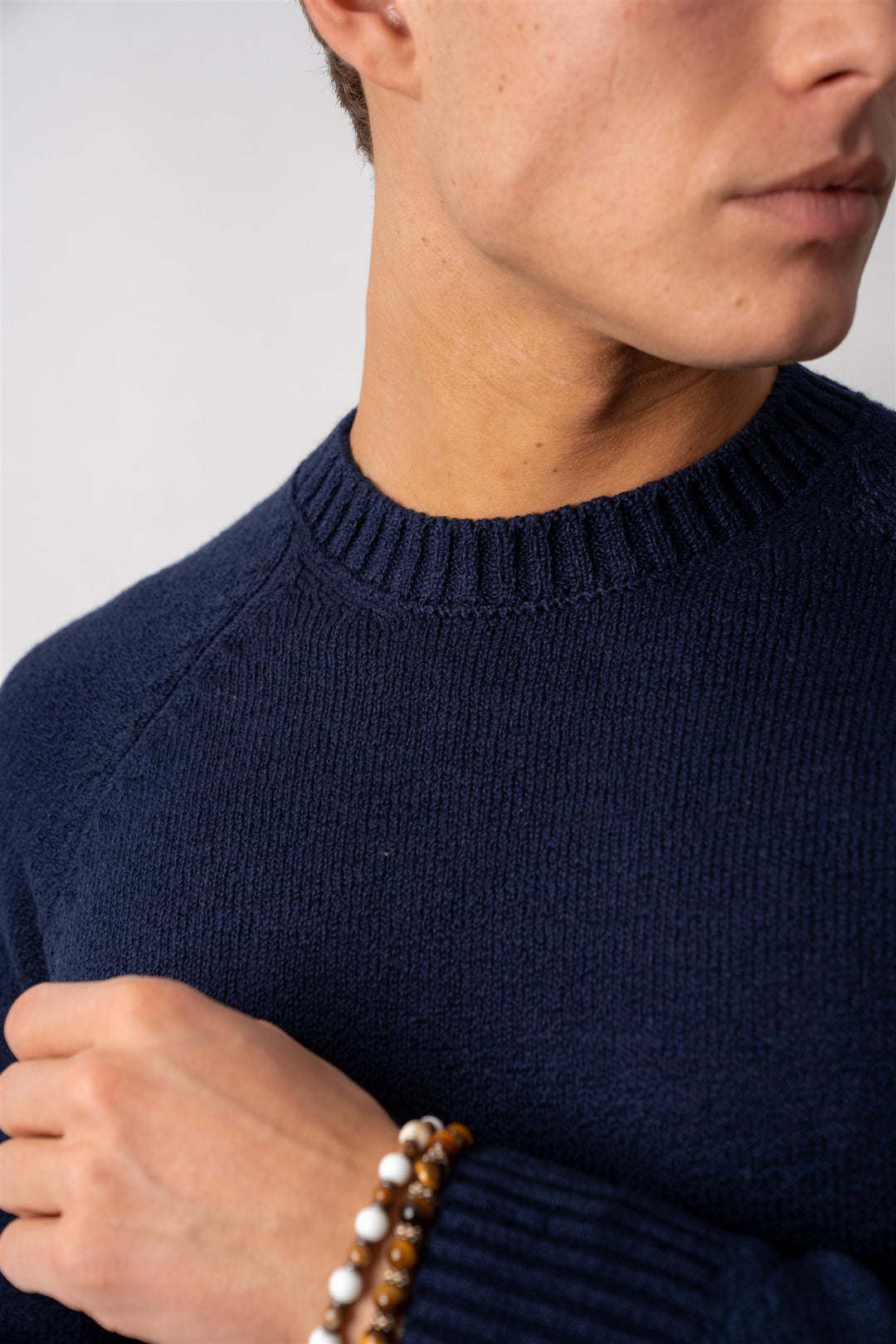 Bouclé Crewneck - Navy