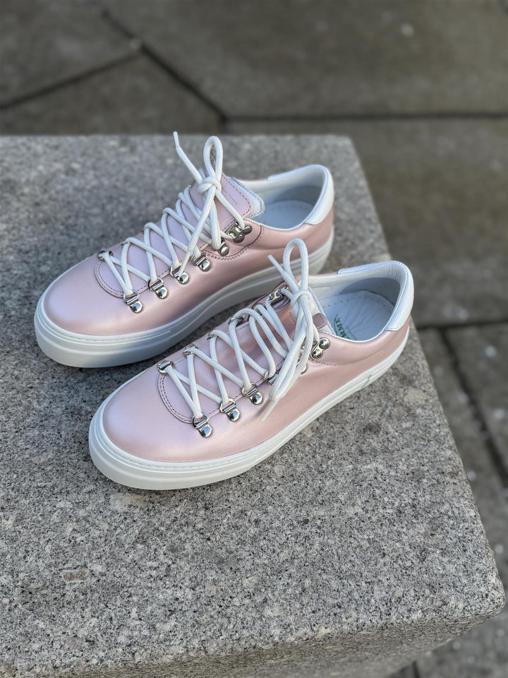 W MAROSTICA LOW PLATFORM MOTHER OF PEARL PINK NAPPA