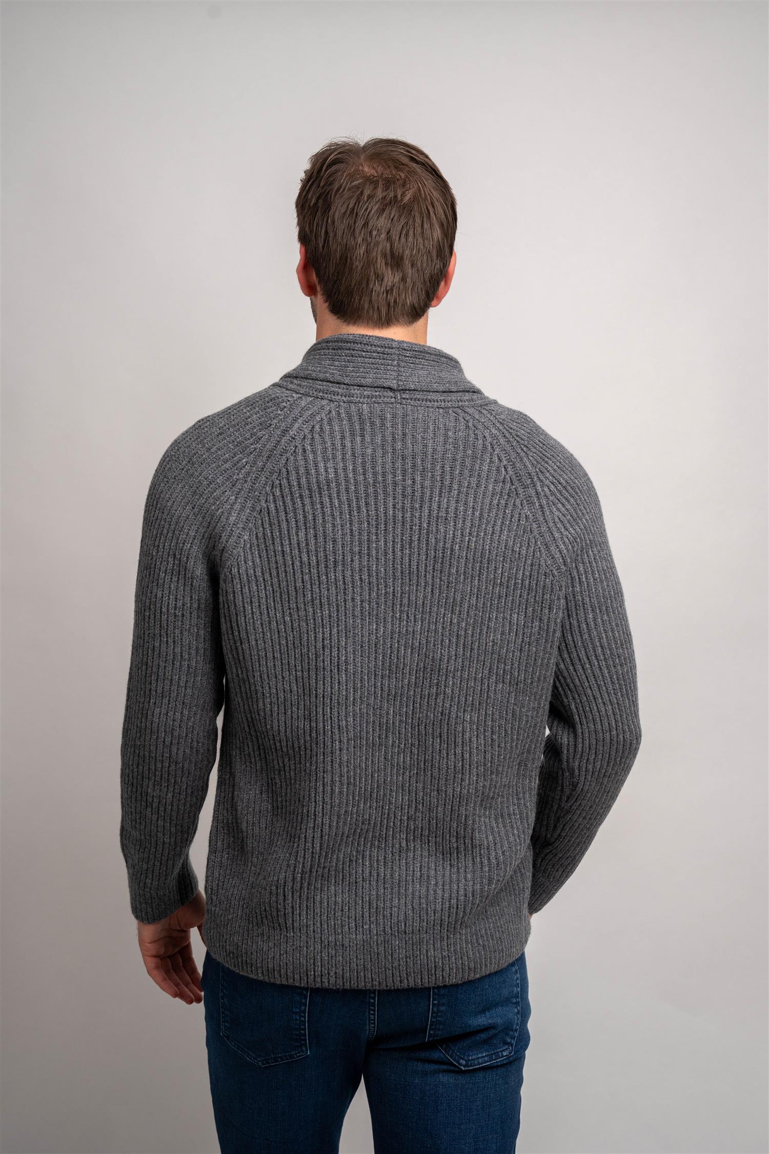 Cardigan Double Breasted - Grey Melange
