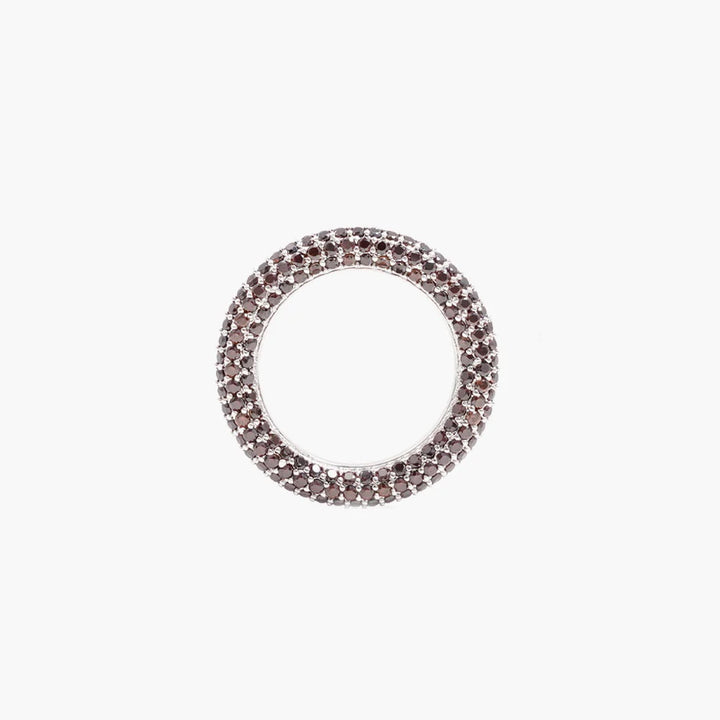 Colorful Ring Brown Silver