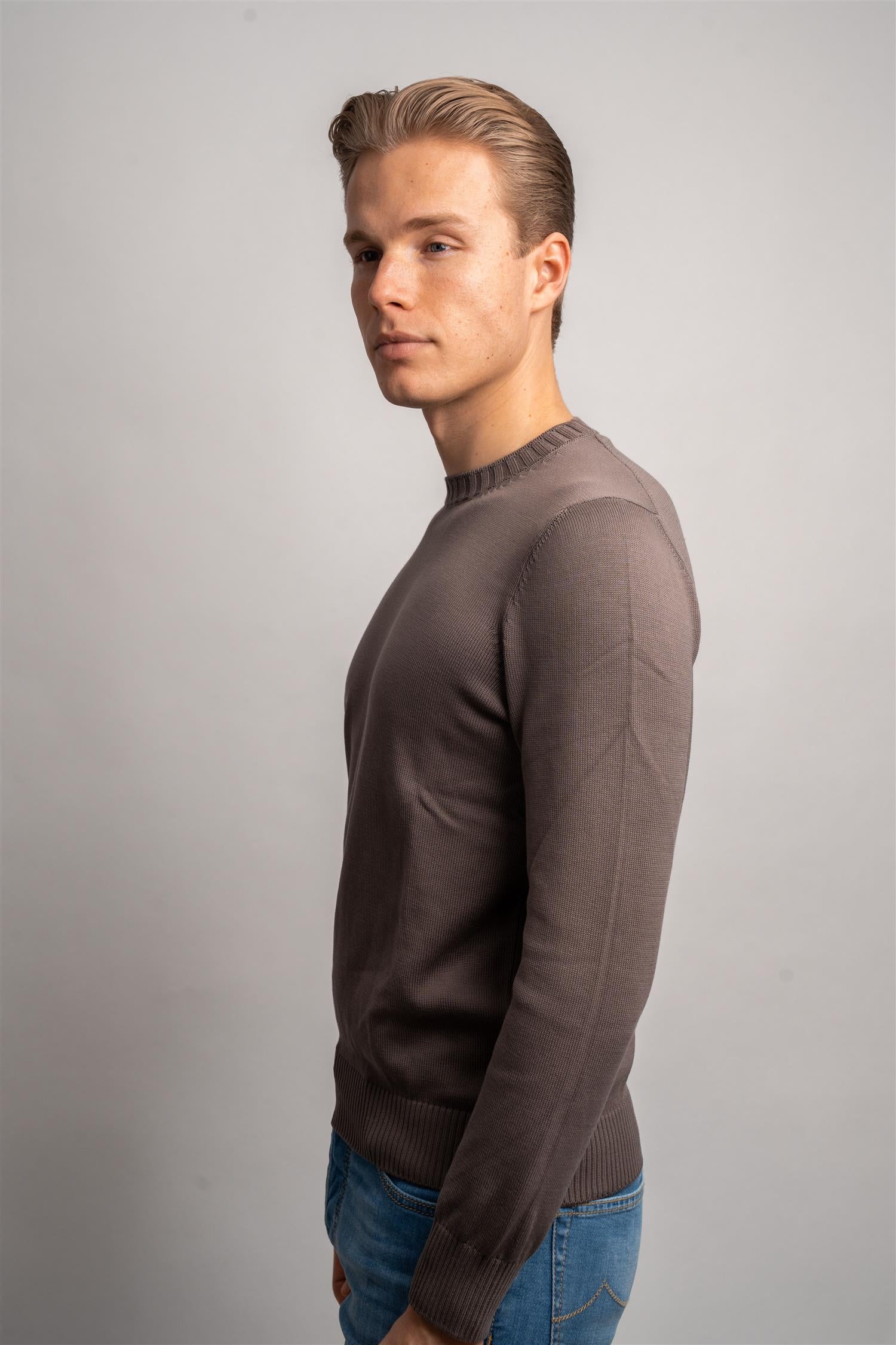 Cotton Crewneck - Brown