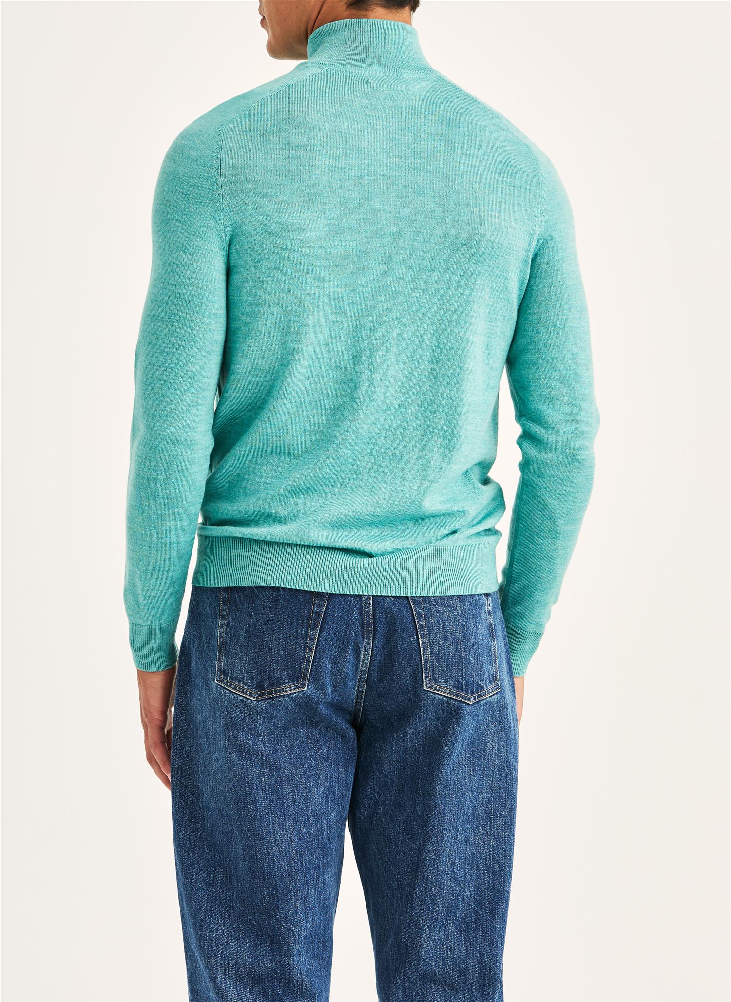 Merino John Zip - Turquoise