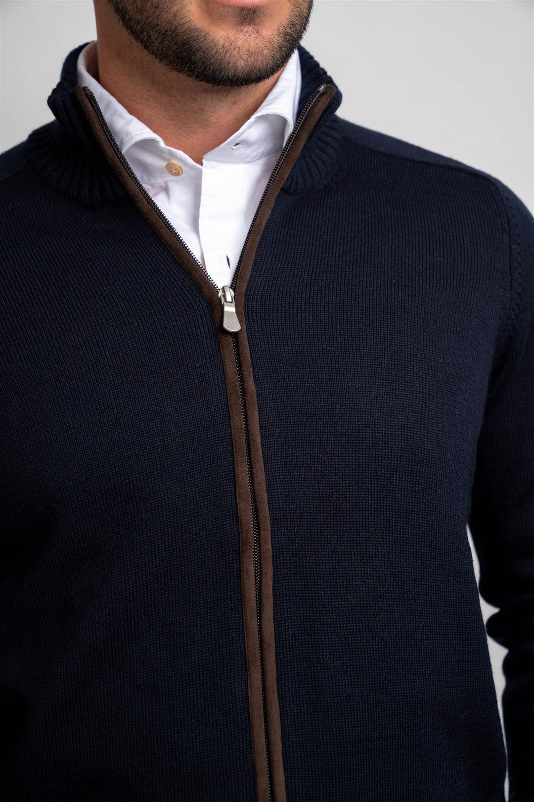 Full Zip - Navy/Brown