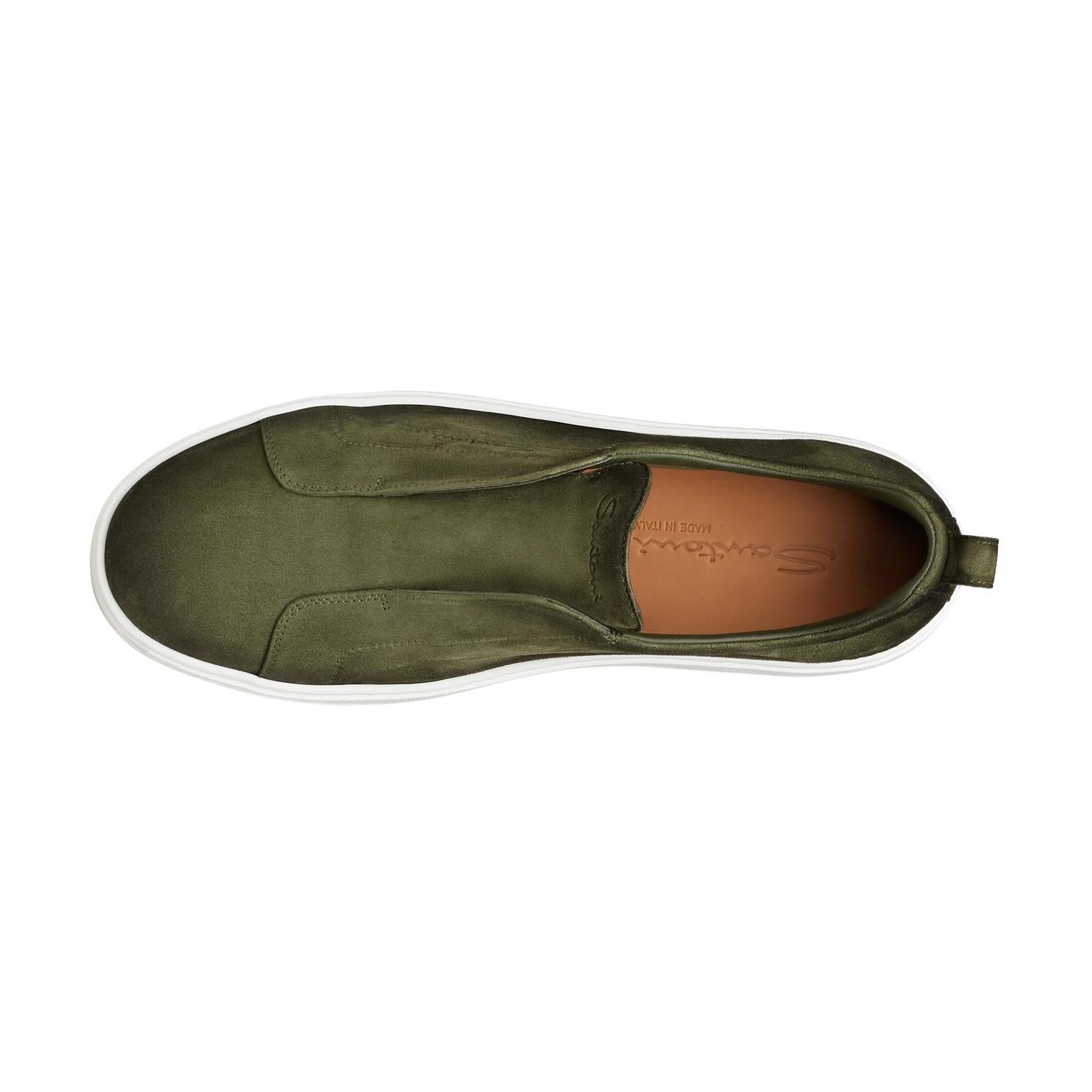 Suede Slip On Sneaker - Olive