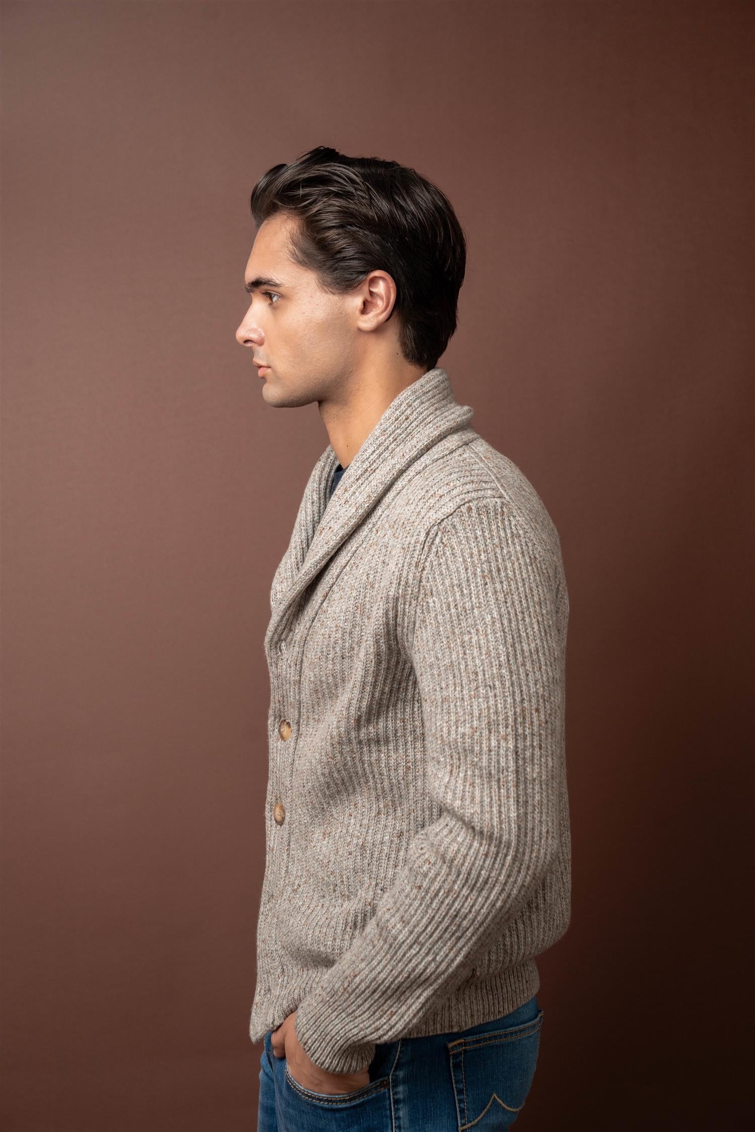 Shawl Collar Cardigan - Grey