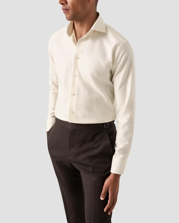 Slim Solid Cotton Cashmere - Cream