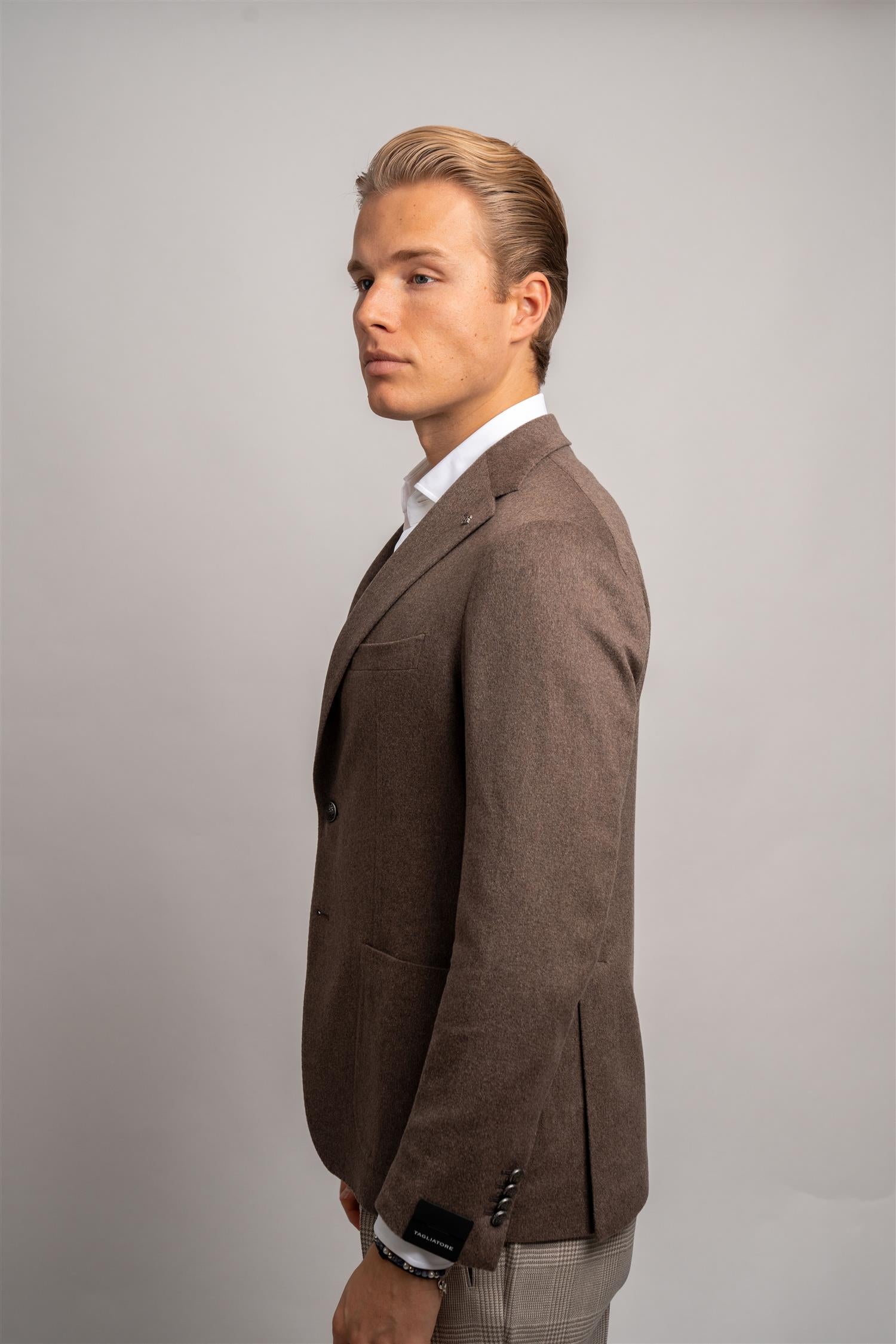 Wool Cashmere Blazer - Brown