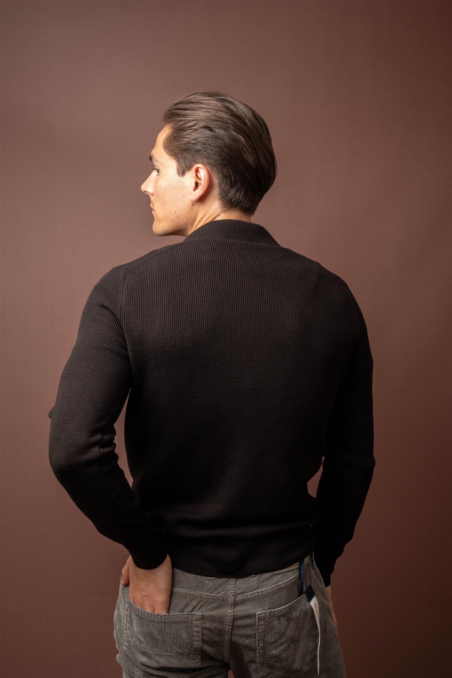 LS Merino Polo - Brown