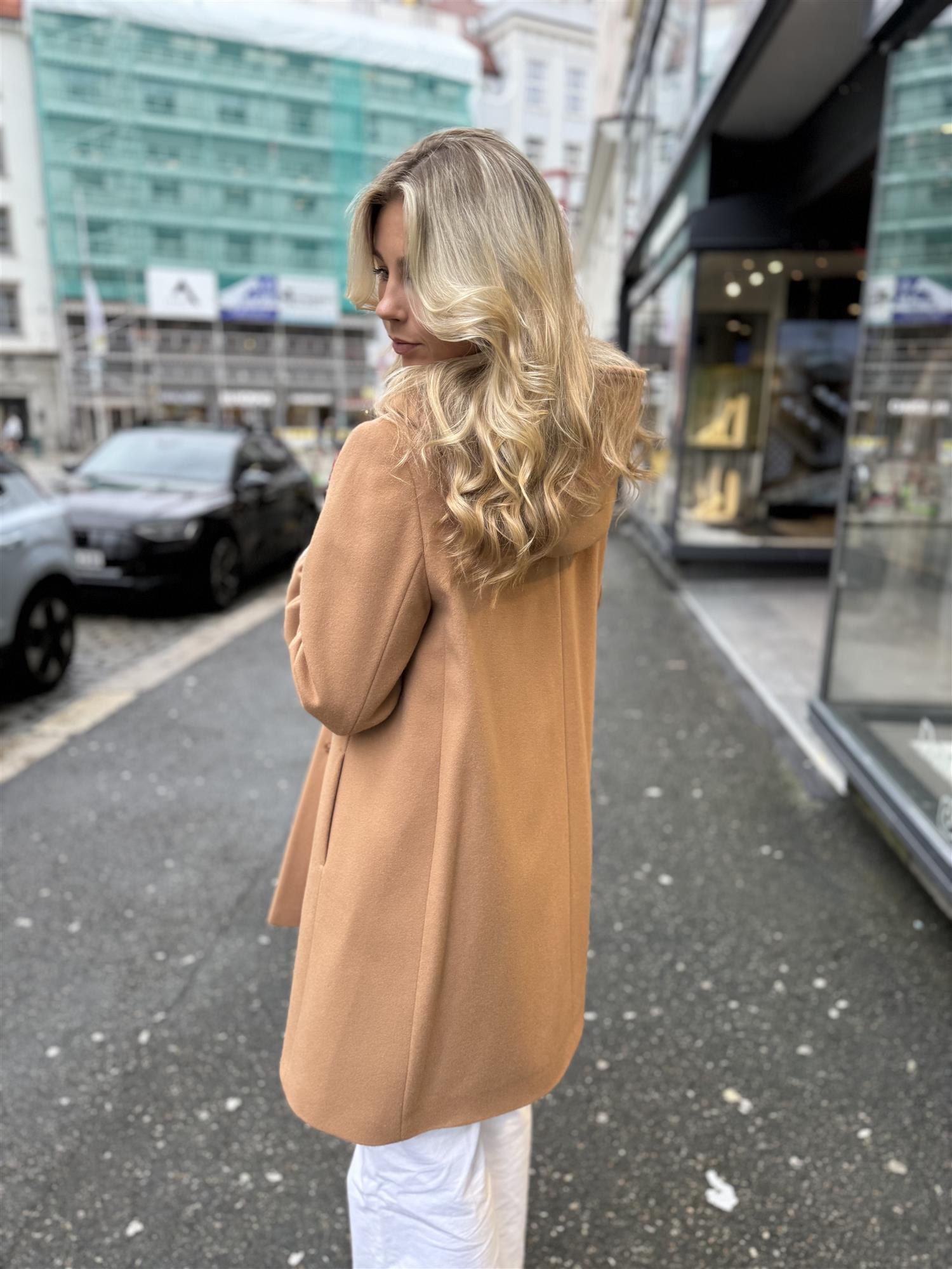 Wool Coat Hood and Buckles