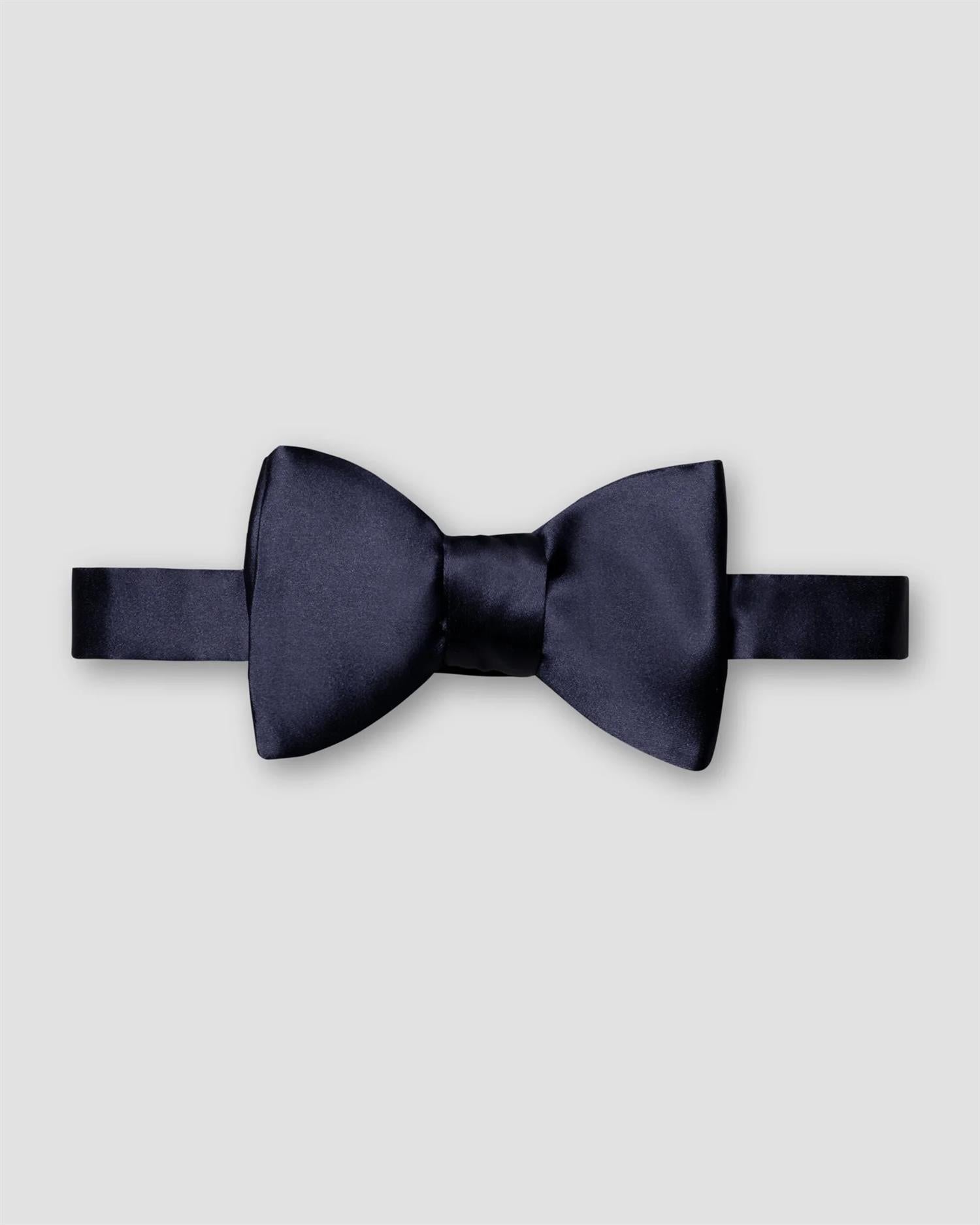 Navy Silk Bow Tie – Self Tied