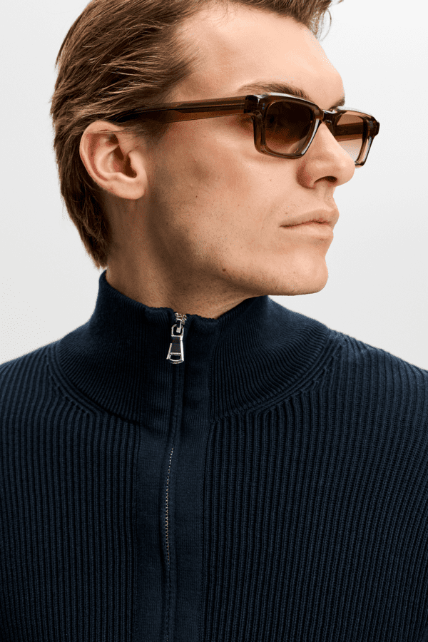 Alex Half Zip Knitted Sweater - Navy