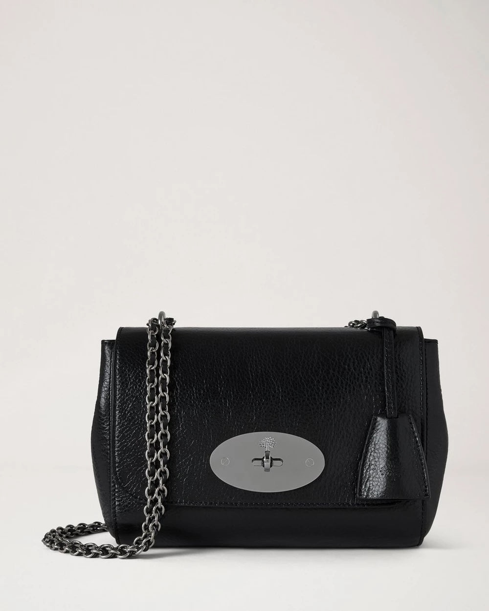 Lily High Shine Leather Black Silver