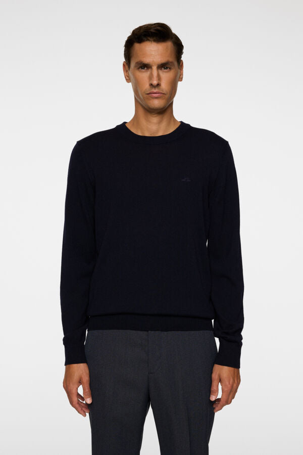 Keane Merino Crew Neck -  Navy