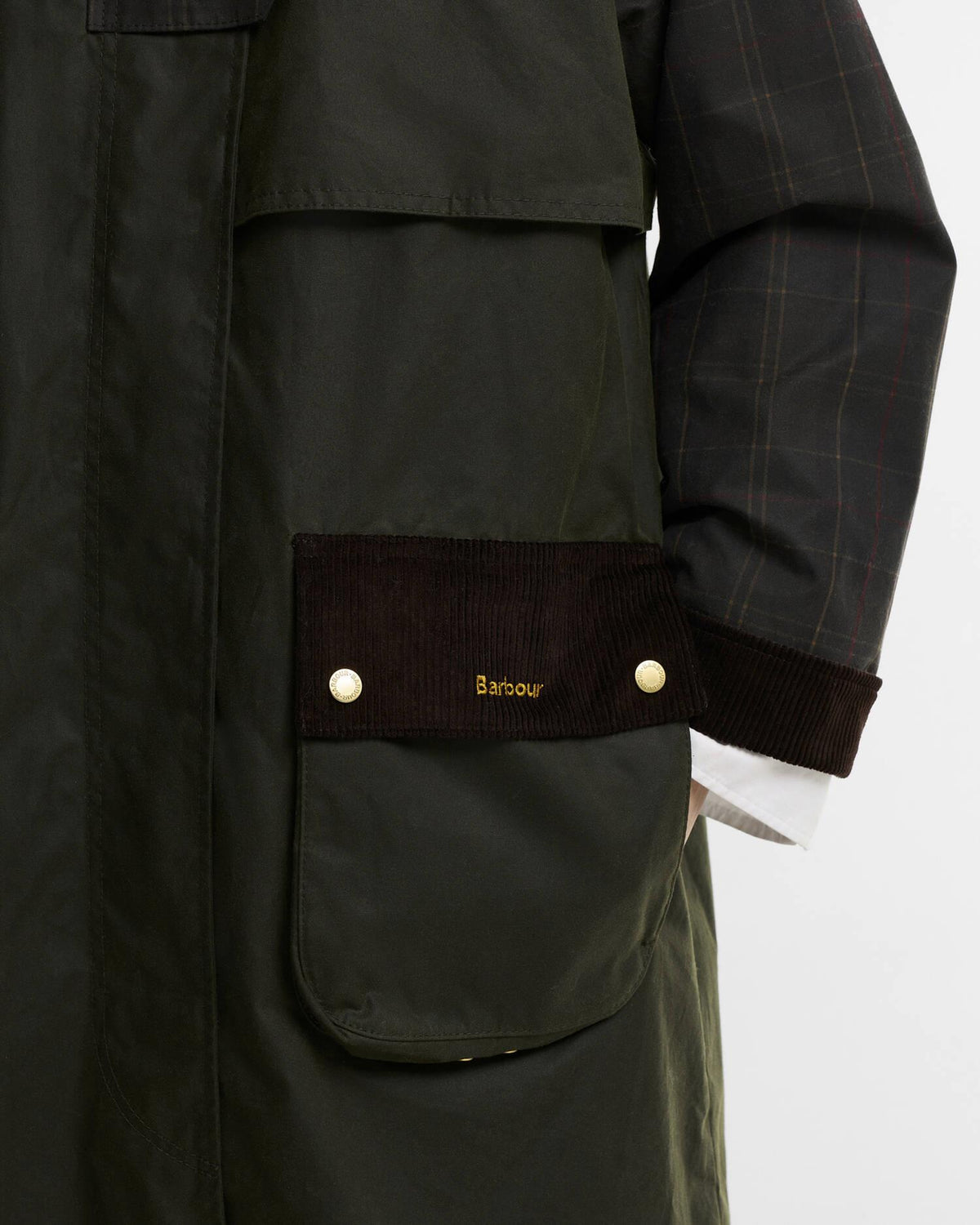 Kirklees Checked Waxed Jacket - Fern