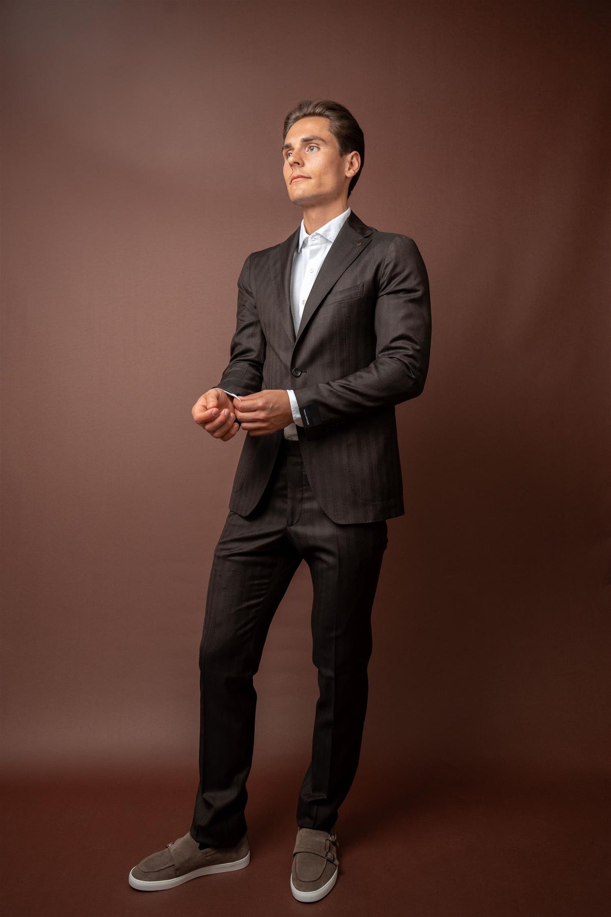 Super 130s Suit - Brun