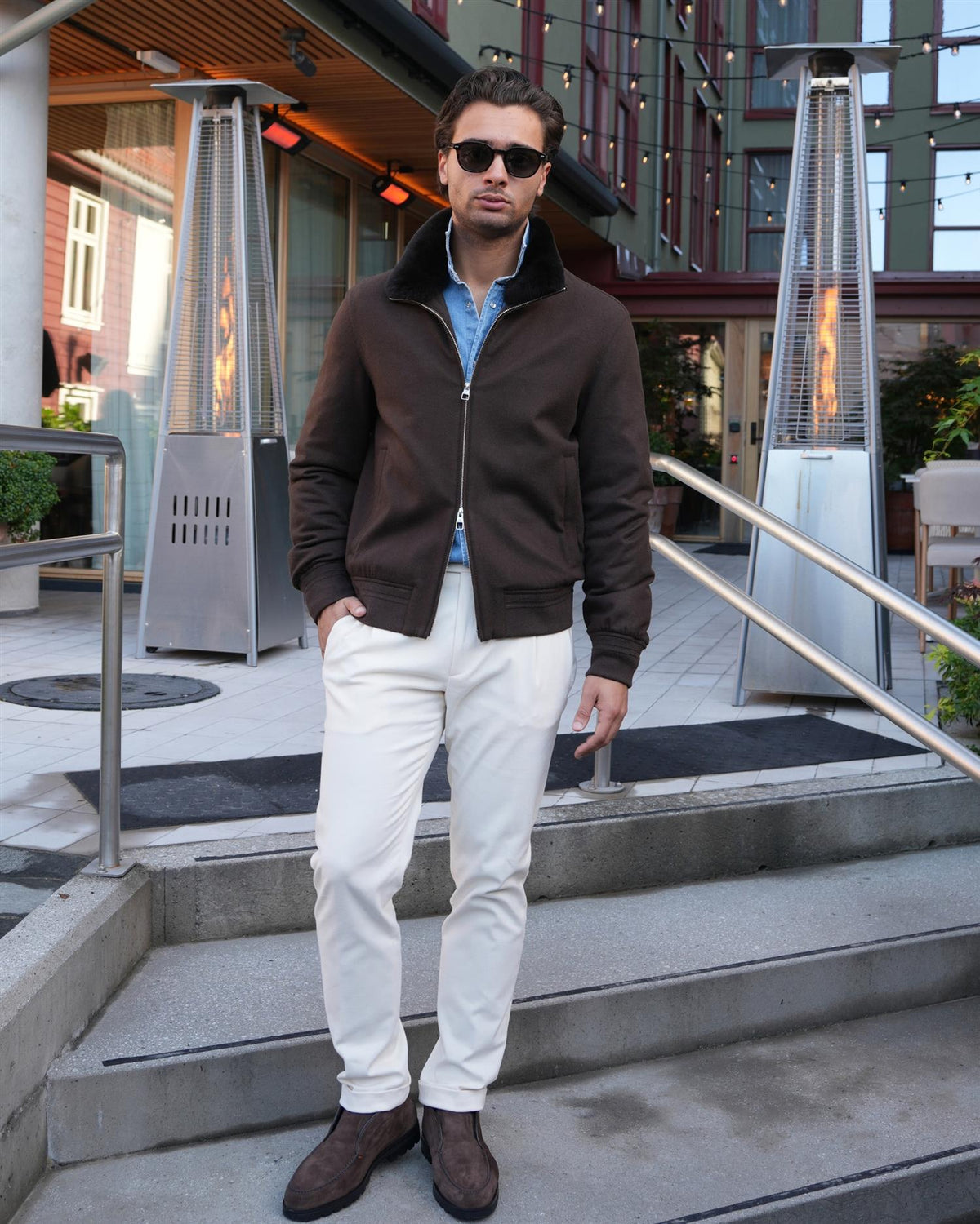 Light Down Jacket - Brown