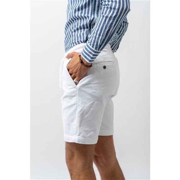 Cord Shorts - White