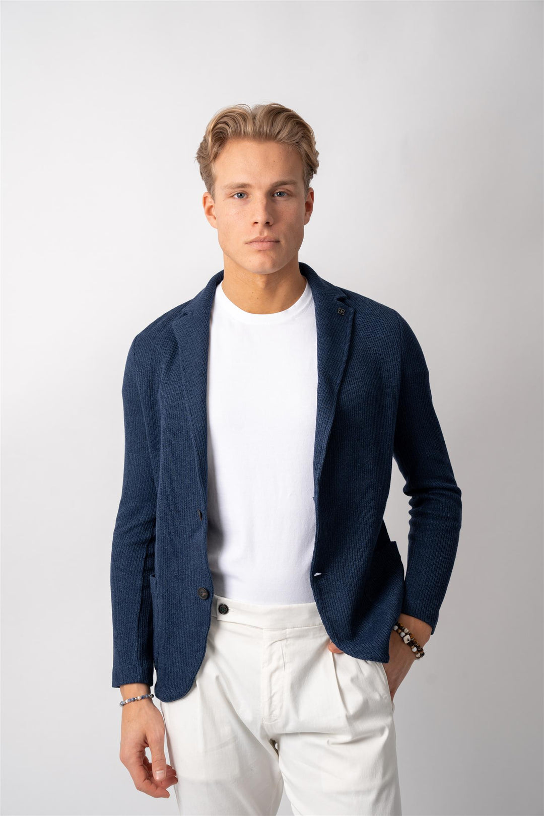 Knitted Blazer - Navy