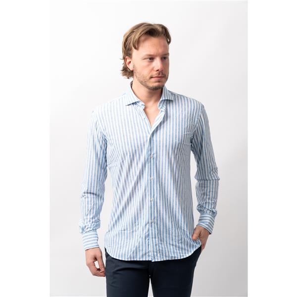 Man Shirt Woven - Striped Blue
