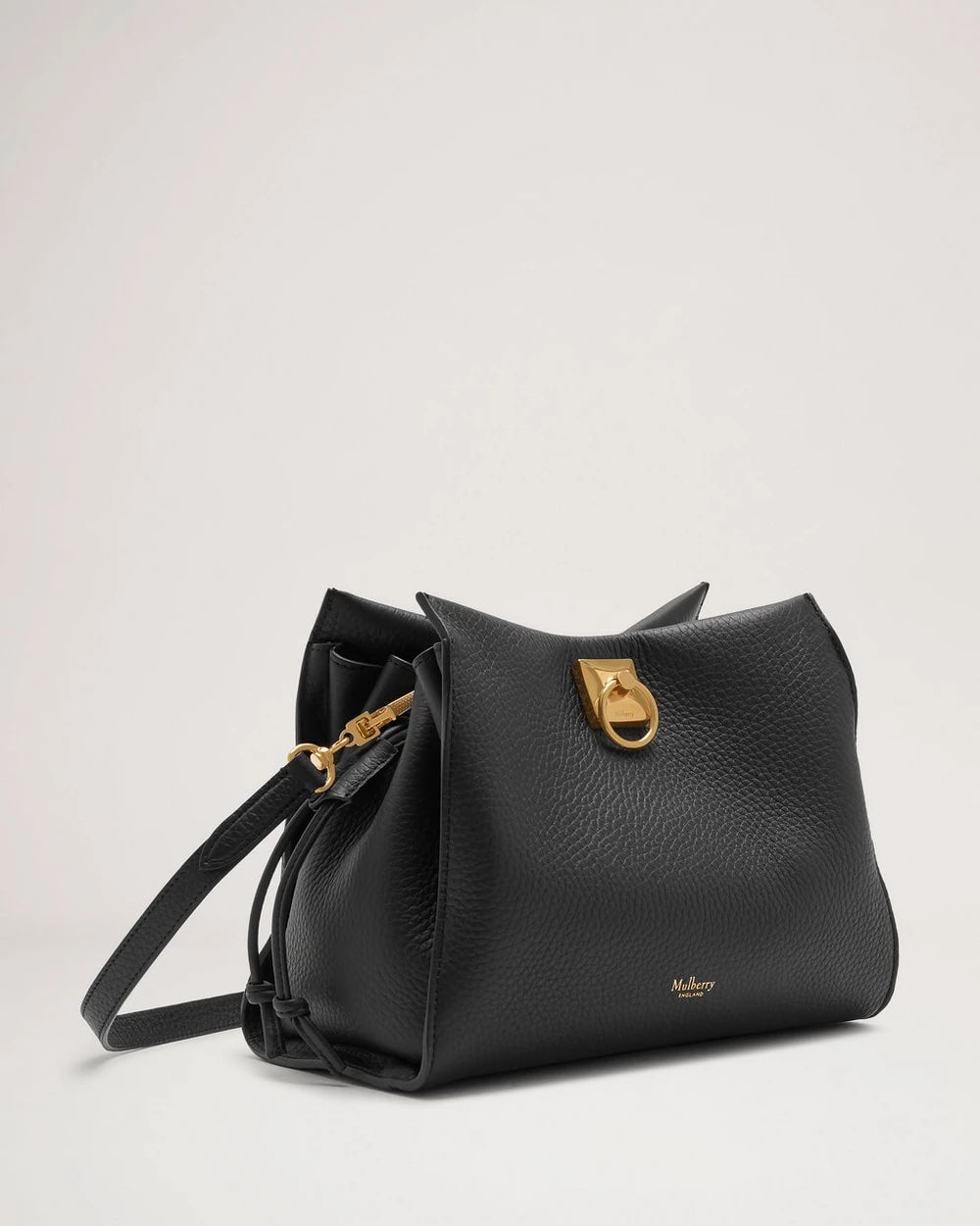 Small Iris Bag Handle Heavy Grain Black