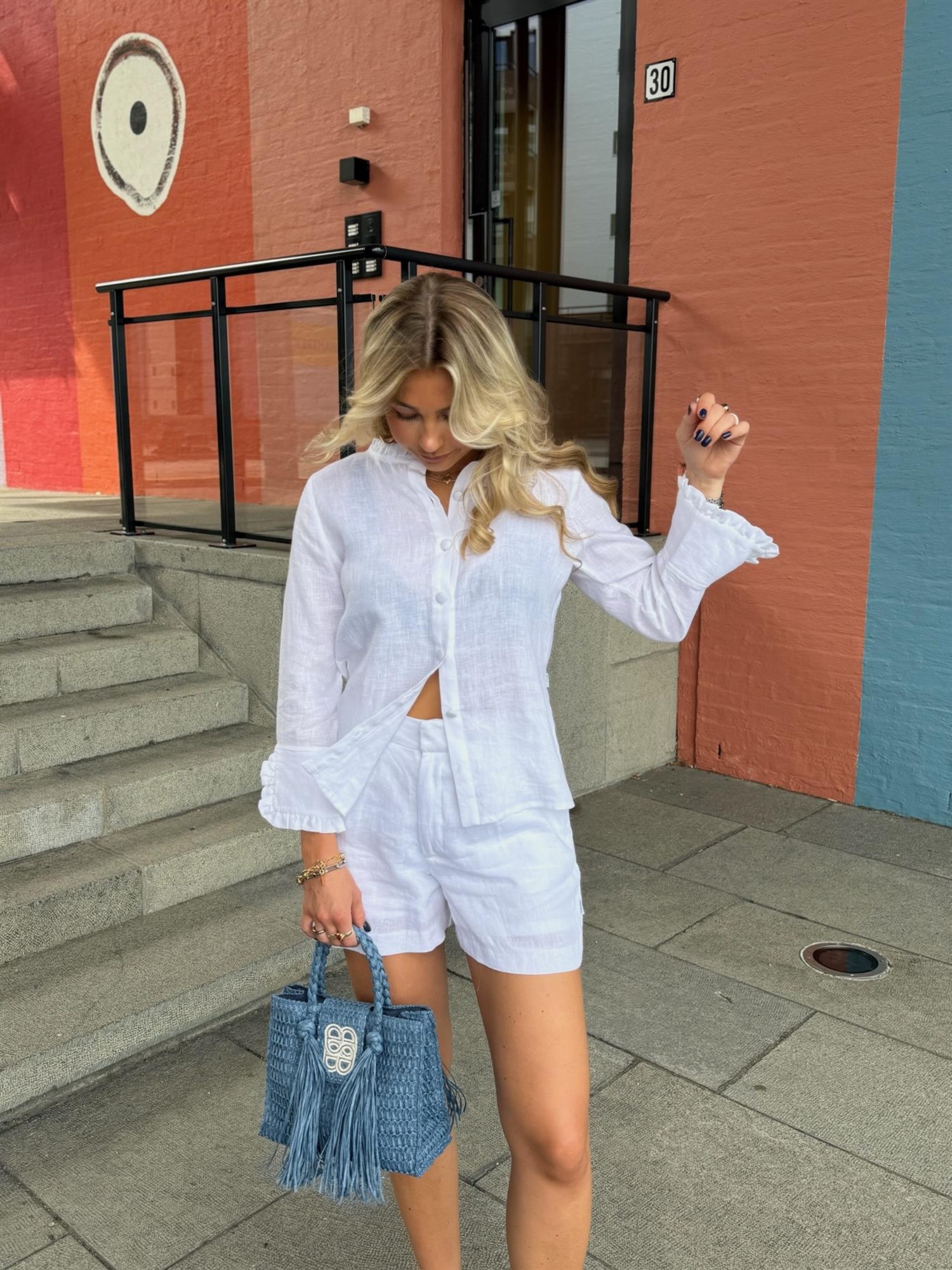 Sigrid Straw Bag Blue