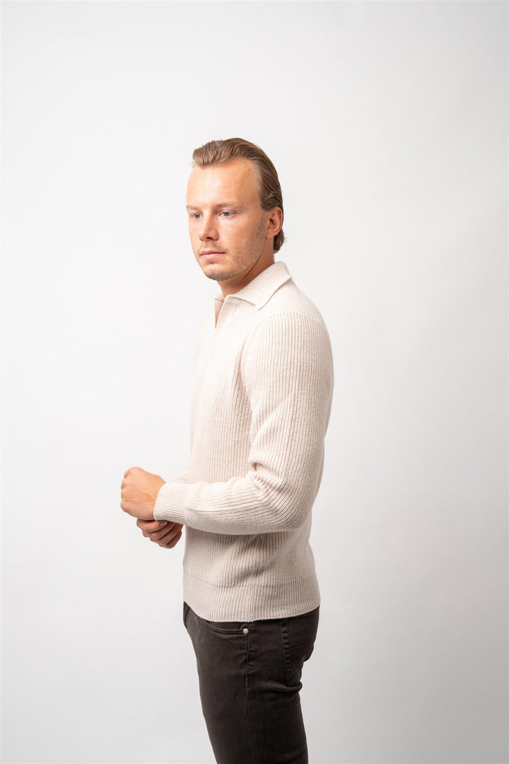 Tennis Polo Long Sleeve Wool - Cream