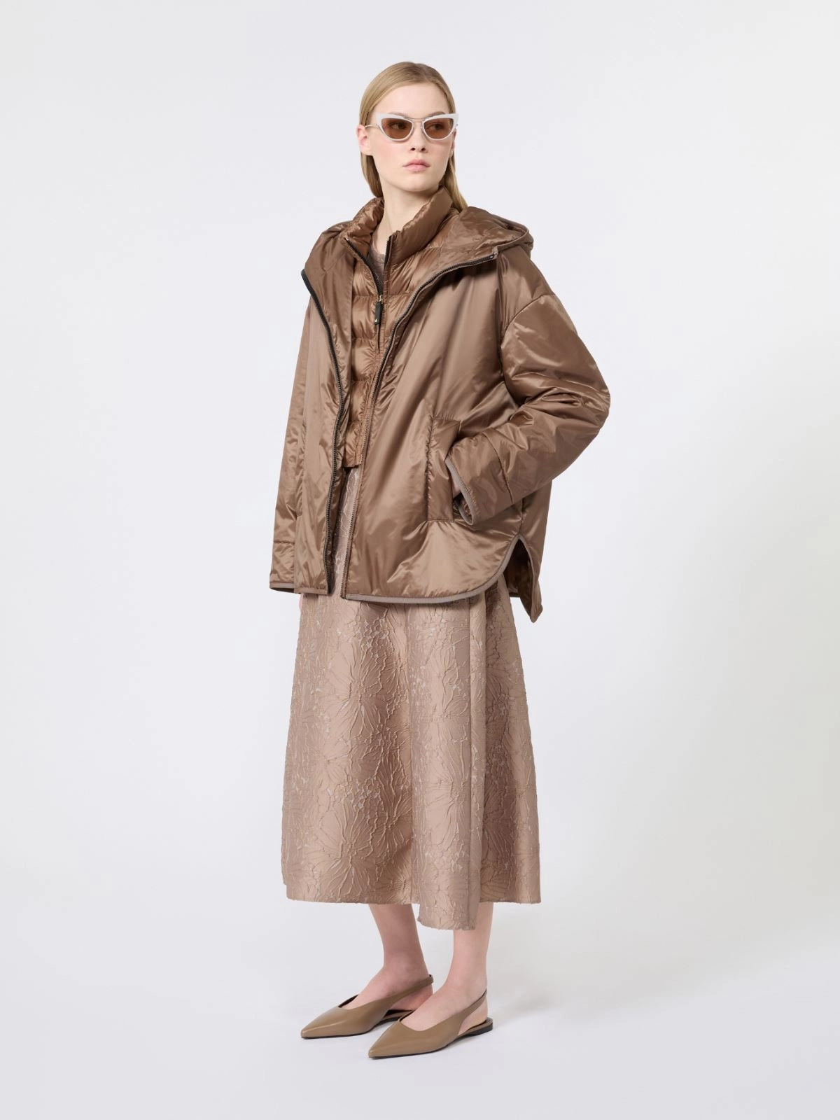 Oversized padded jacket  - Mud