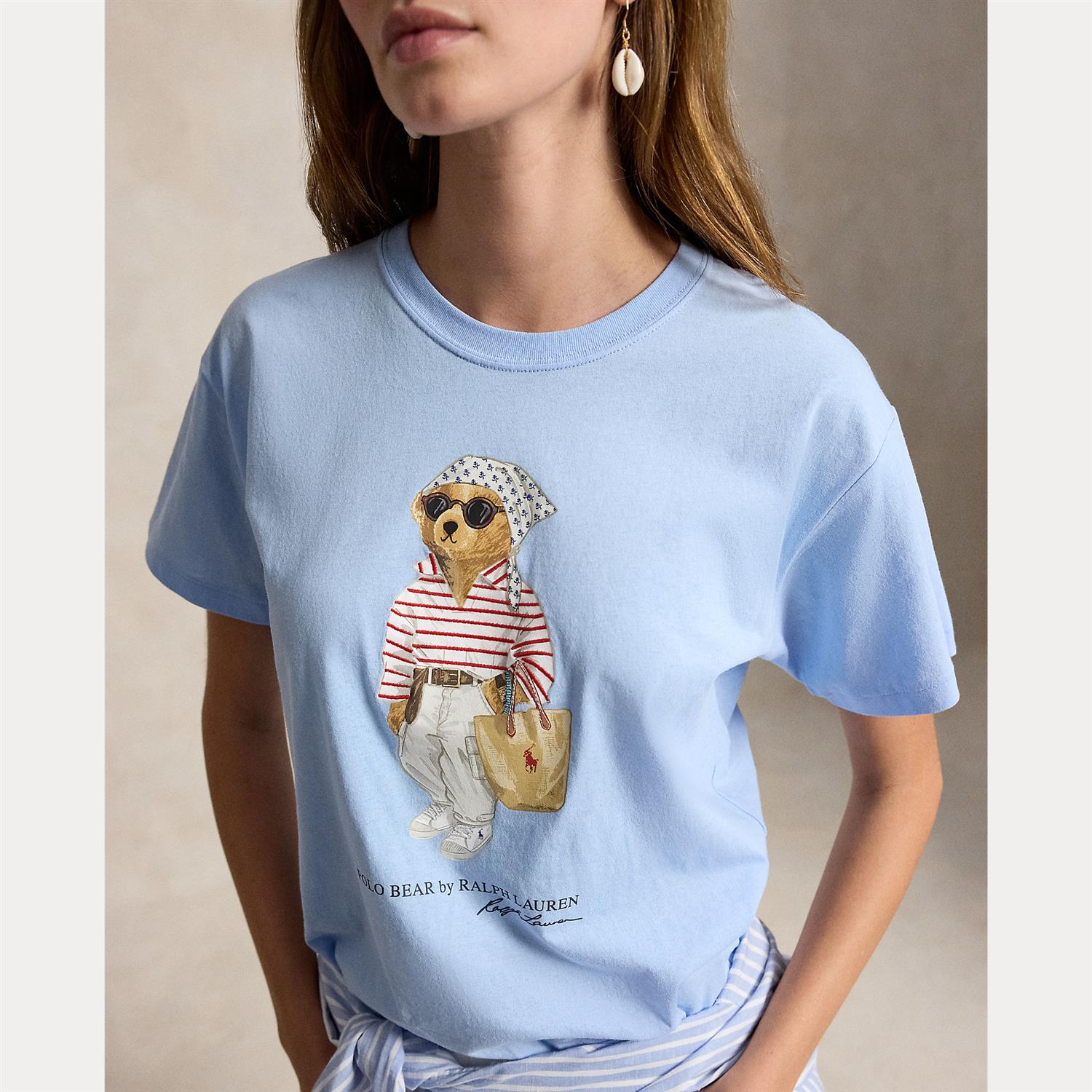 Polo Bear Cotton Jersey Tee Baby Blue
