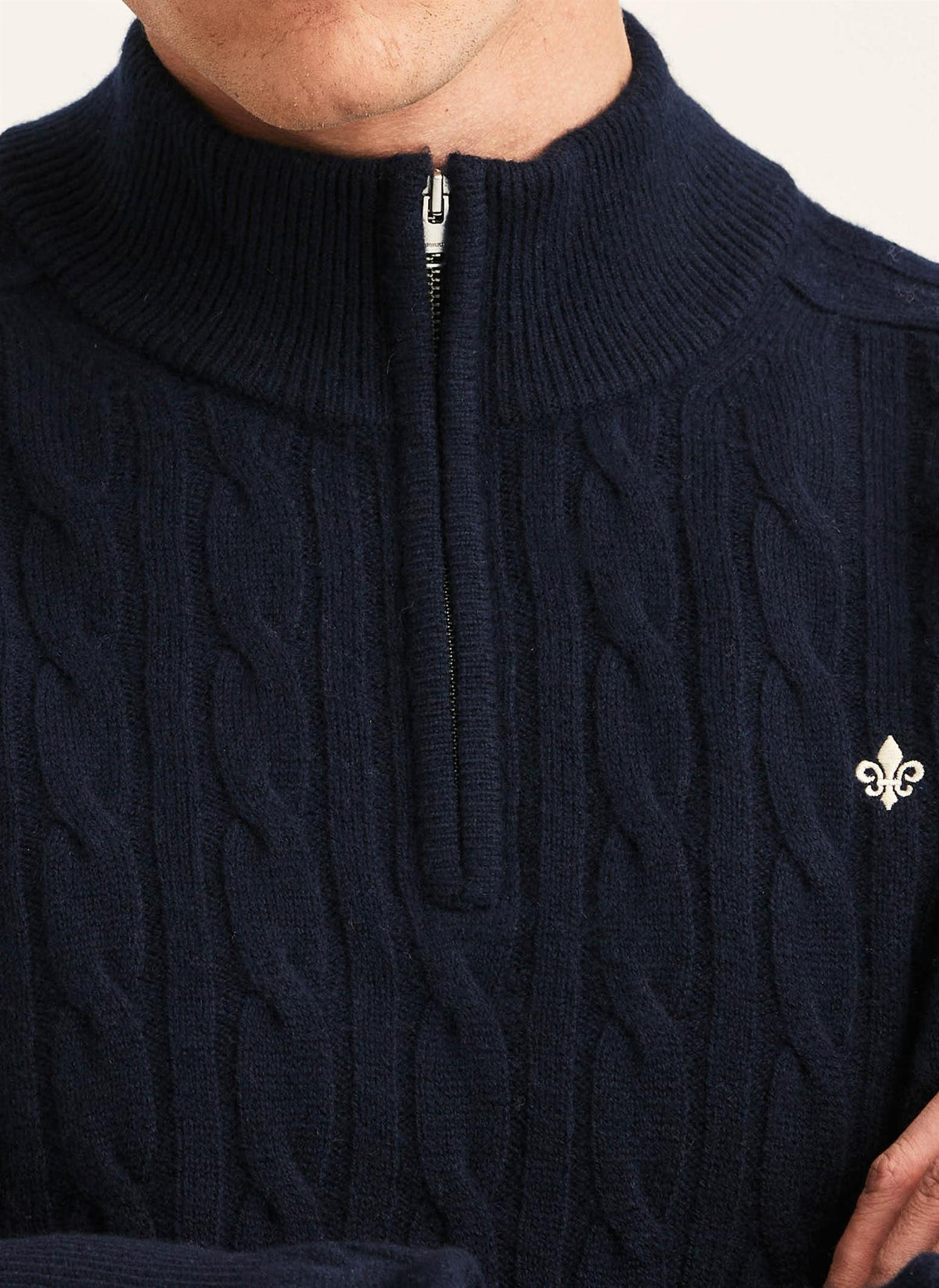 Hertford Cable Half Zip - Navy