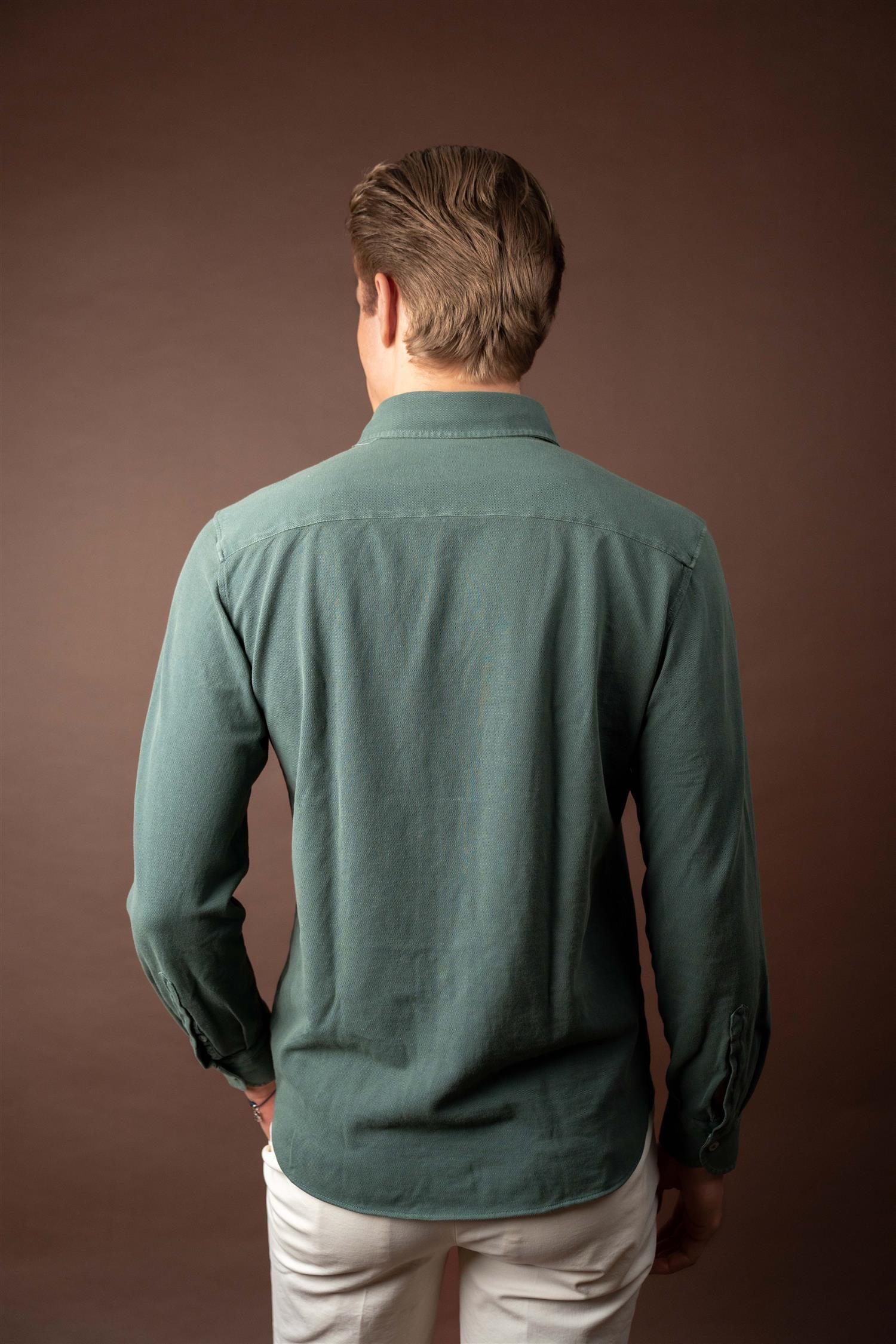 Long-sleeved Pique - Olive