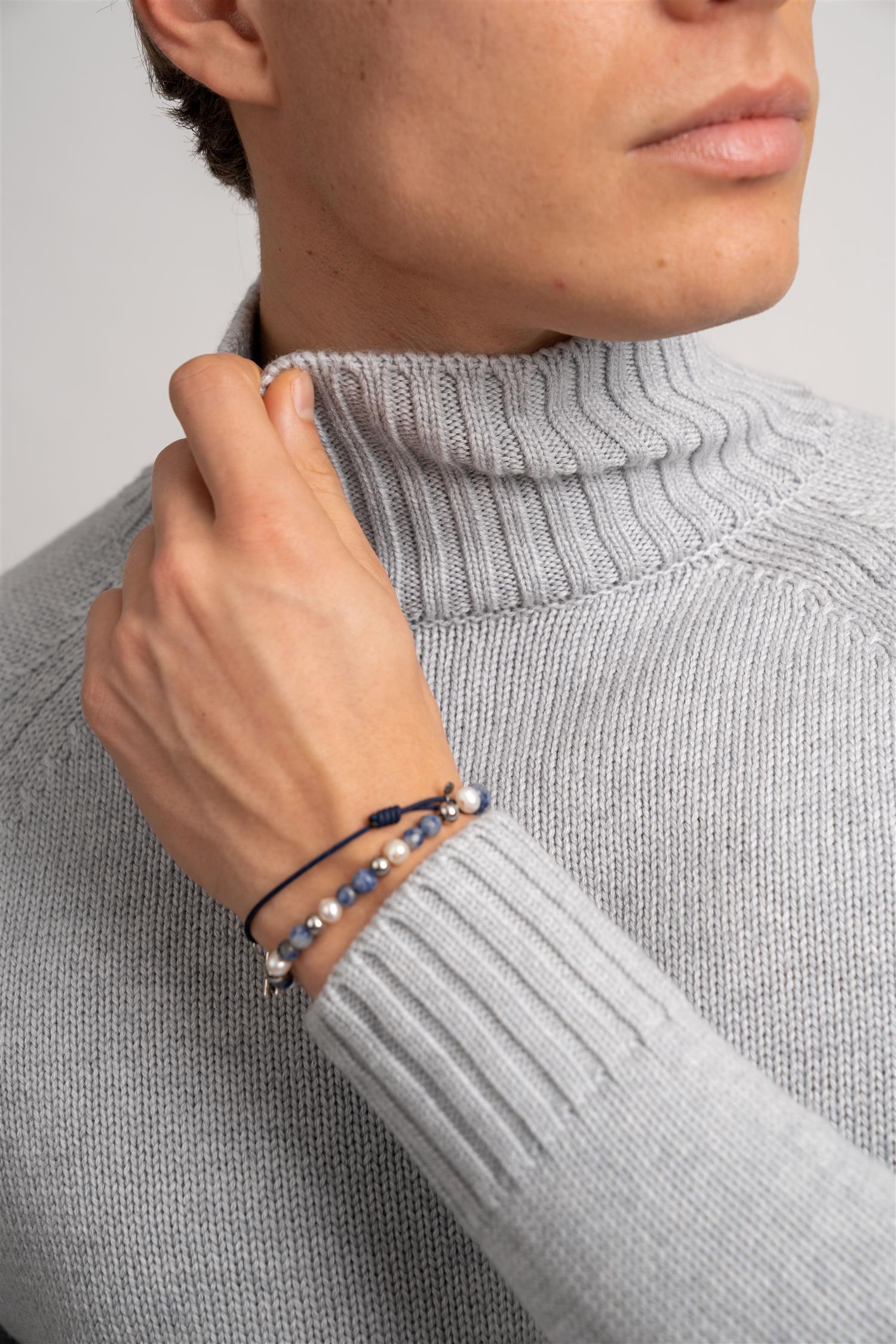 Mock Neck Sweater - Grey