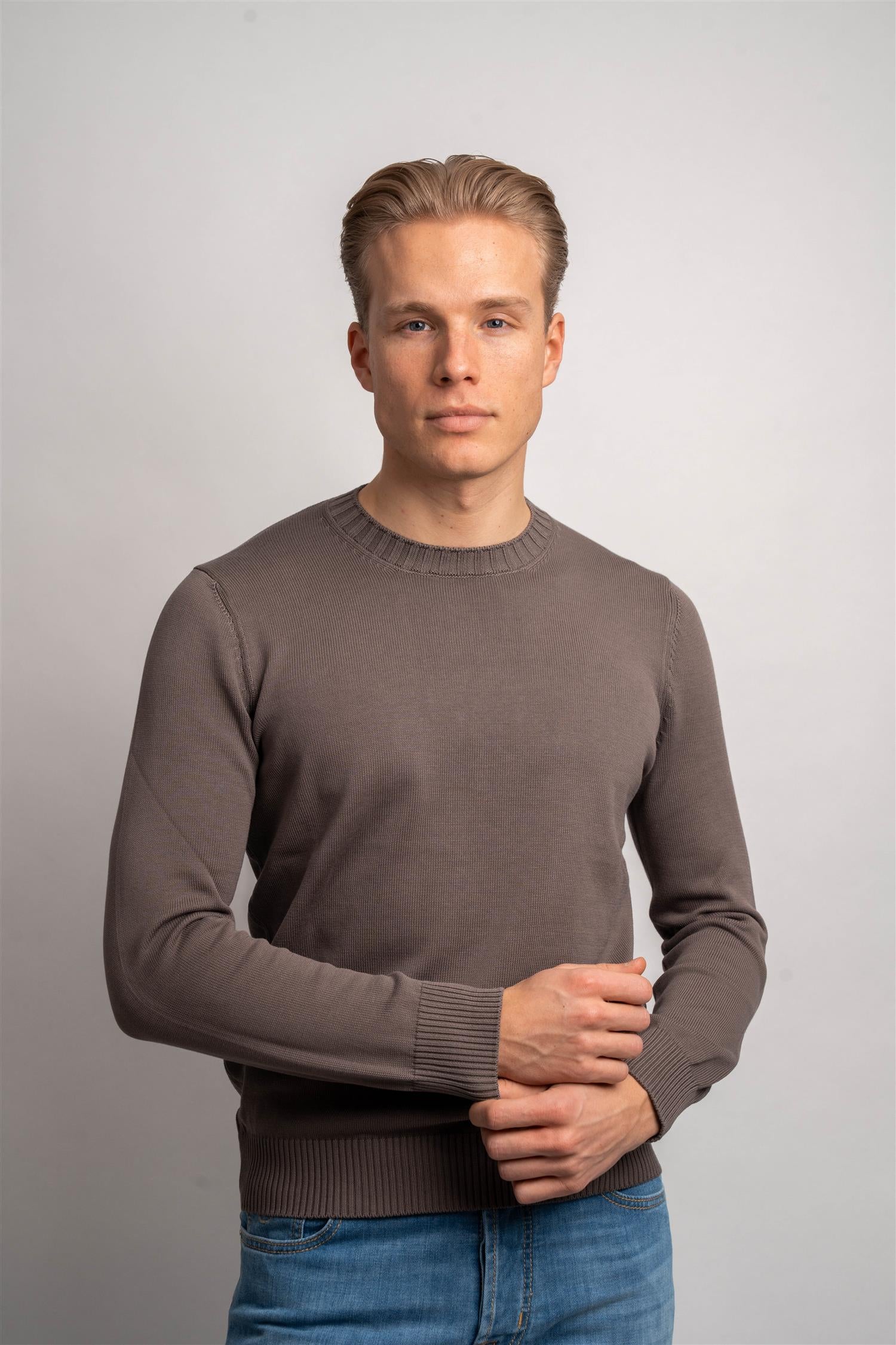 Cotton Crewneck - Brown