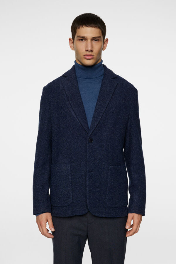 Calvon Wool Blazer - Blue Melange