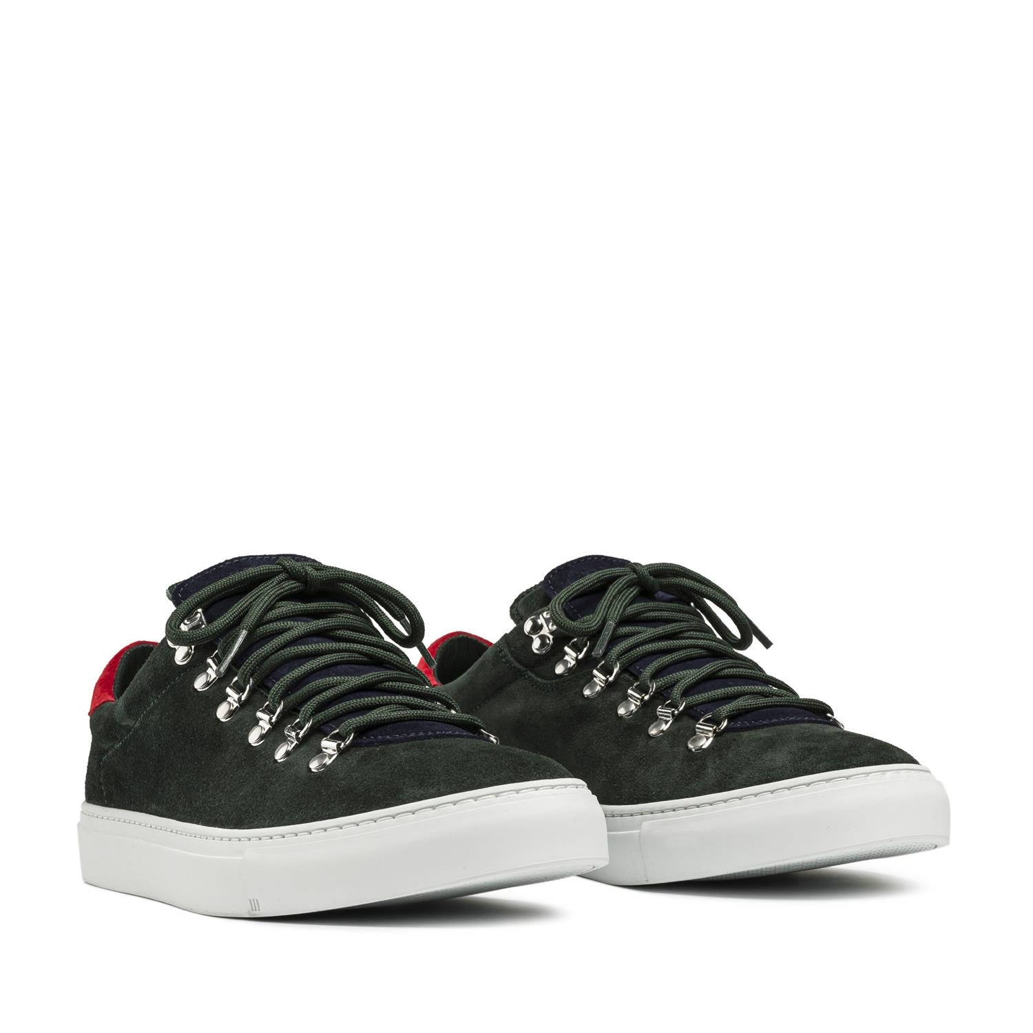 Marostica Low - Bottle Green Mix Suede