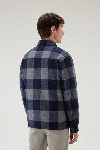 Alaskan Wool Check Overshirt Navy