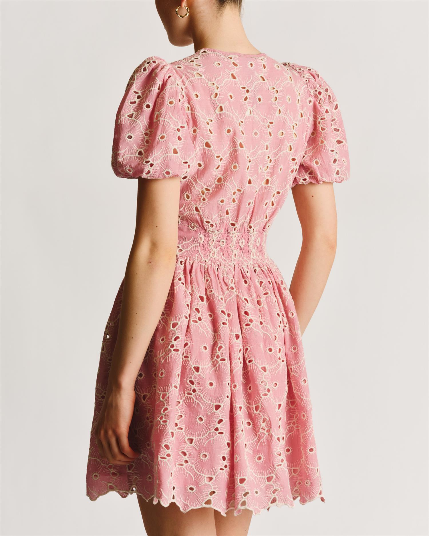 Broderie Anglaise Puffed Dress
